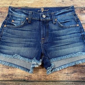 7 For All Mankind Dark Wash Jean Shorts NWT